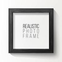 Realistic Photo Frame Vector. On White Wall From The Front With Soft Shadow. Good For Your presentations. vector