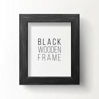 Realistic Photo Frame Vector. On White Wall From The Front With Soft Shadow. Good For Your presentations. vector