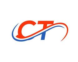 diseño del logotipo de la letra ct para la plantilla vectorial de la empresa financiera, de desarrollo, de inversión, inmobiliaria y de gestión vector