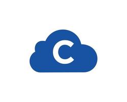 plantilla de vector de diseño de logotipo de nube de letra c