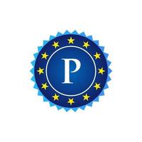 Letter P Vintage Badge Retro Vector Logo Template Badges, Labels, Emblems, Marks And Design