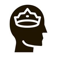 Crown Man Head Icon Vector Glyph Illustration