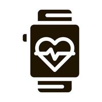 Heart Rate Counter Icon Vector Glyph Illustration