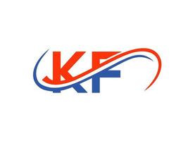 diseño del logotipo de la letra kf para la plantilla vectorial de la empresa financiera, de desarrollo, de inversión, inmobiliaria y de gestión vector