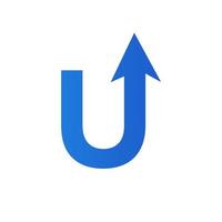 Letter U Financial Logo. Initial Growth Arrow Concept. Fundraising Financial And Accounting Management Logo Design Template vector