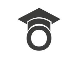 Education logo with O letter hat concept vector