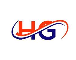 diseño del logotipo de la letra hg para la plantilla vectorial de la empresa financiera, de desarrollo, de inversión, inmobiliaria y de gestión vector