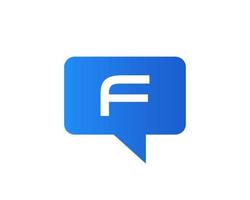 Letter F Chat Logo. Communication Logo Design Template vector