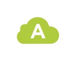 Letter A Cloud Logo Design Vector Template