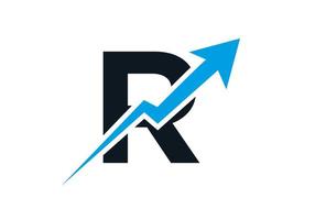 Letter R Financial Logo Business Logotype With Growth Arrow Template vector