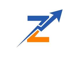 Letter Z Financial Logo Business Logotype With Growth Arrow Template vector