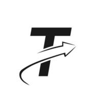 letra t logotipo financiero logotipo de empresa con plantilla de flecha de crecimiento vector