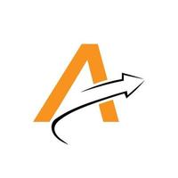 Letter A Financial Logo Business Logotype With Growth Arrow Template vector