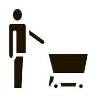 Customer Cart Icon Vector Glyph Illustration