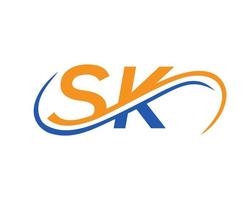 diseño del logotipo de la letra sk para la plantilla vectorial de la empresa financiera, de desarrollo, de inversión, inmobiliaria y de gestión vector