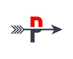 Letter P Success, Target Arrow Logo Design Vector Template
