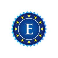 Letter E Vintage Badge Retro Vector Logo Template Badges, Labels, Emblems, Marks And Design