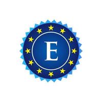 Letter E Vintage Badge Retro Vector Logo Template Badges, Labels, Emblems, Marks And Design