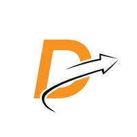 Letter D Financial Logo Business Logotype With Growth Arrow Template vector