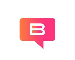 Letter B Chat Logo. Communication Logo Design Template vector