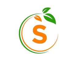 Letter S Eco Logo Concept with Leaf Symbol vector