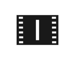 logotipo de película en movimiento en la letra i. cartel de película, logotipo de producción cinematográfica vector