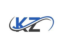 diseño del logotipo de la letra kz para la plantilla vectorial de la empresa financiera, de desarrollo, de inversión, inmobiliaria y de gestión vector