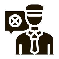 Policeman Denial Icon Vector Glyph Illustration