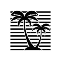 Ilustración de vector de plantilla de logotipo de verano de palmera