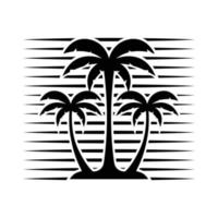 Ilustración de vector de plantilla de logotipo de verano de palmera