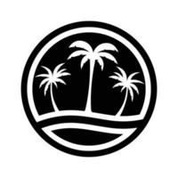 Ilustración de vector de plantilla de logotipo de verano de palmera