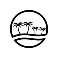 Ilustración de vector de plantilla de logotipo de verano de palmera