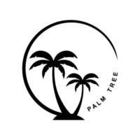 Ilustración de vector de plantilla de logotipo de verano de palmera