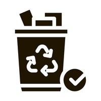 reciclaje icono de basura vector glifo ilustración