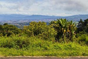 Beautiful mountain landscape city panorama forest trees nature Costa Rica. photo