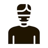 hombre máscara facial icono vector glifo ilustración