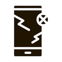 Broken Smartphone Icon Vector Glyph Illustration