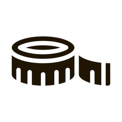 Sewing Meter Icon Vector Glyph Illustration