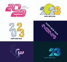 Big Set of 2023 Happy New Year logo text design 2023 number design template vector