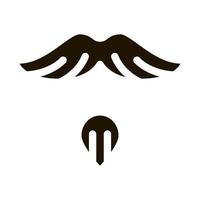 ilustración de icono de bigote de barba de perilla vector