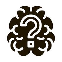 Brain And Question Mark Icon Illustration vector