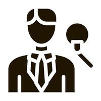 Man Host With Microphone Icon Illustration vector