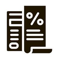 Check with Mathematical Interest Calculations Icon Vector Glyph Illustration