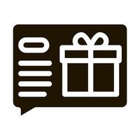 Gift Notification Message Icon Vector Glyph Illustration