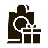 Shopping Bag with Gift Inside Icon Vector Glyph Illustration