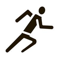 corredor atleta en acción icono vector glifo ilustración