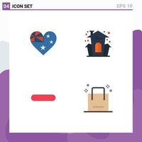 Editable Vector Line Pack of 4 Simple Flat Icons of australia less nation halloween remove Editable Vector Design Elements