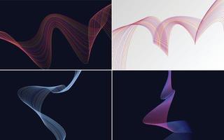 Set of 4 vector line backgrounds for a sleek and modern aesthetic