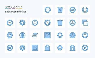 25 Basic Blue icon pack vector