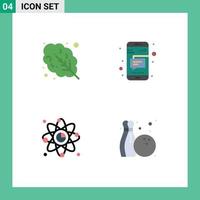 paquete de iconos de vector de stock de 4 signos y símbolos de línea para elementos de diseño de vector editables de red de texto de mensaje de gráfico de hojas